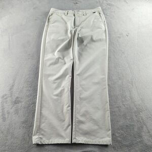 Travis Mathew Pants Mens 34x32 White Straight Fit Golf Stretch Chino Denim